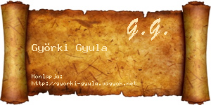 Györki Gyula névjegykártya